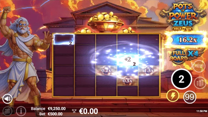 Pots of Power: Zeus - scáileán cluiche i mód bónais